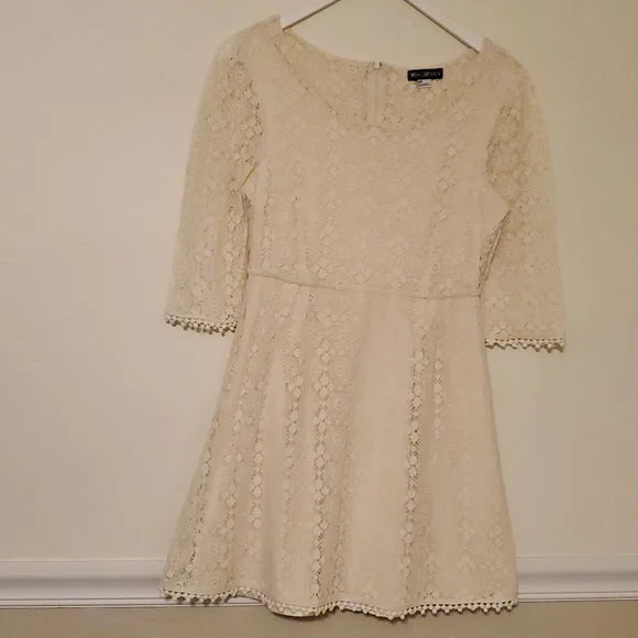 plus size lace white dress Baltic Born Womens Aspen Smocked Lace Maxi Dress | Off White main image 0